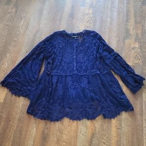 Navy blue lace tunic